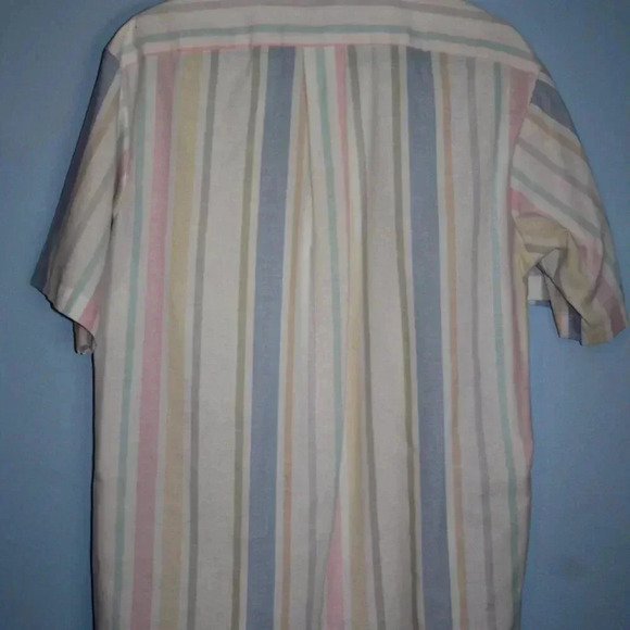 Vintage Career Club Short Sleeve Large Pastel Button Down Shirt - Picture 12 of 14